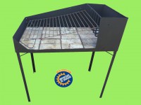 Parrillero Bandeja De Chapa Parrilla De 3 Pocisiones Leñero